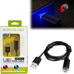 MICRO USB DEVICES LED USB 2.1A ΦΟΡΤΙΣΗΣ-DATA 1m VOLTE-TEL BLACK