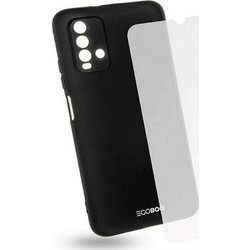 Θήκη & Γυαλί Προστασίας Για Xiaomi Redmi 9T (Σετ 2Τμχ) X9TTPUBLKGL Clear-Black Egoboo
