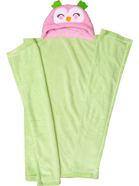 Viopros Baby 87 Κουβέρτα Αγκαλιάς Fleece με Κουκούλα 76x100 Πράσινη