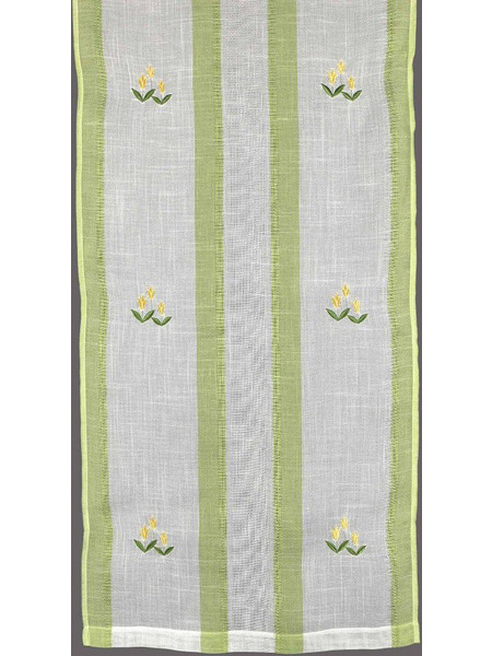 Silk Fashion Κουρτίνα Παραθύρου Floral με Θηλιές 160x160 315 Λαχανί