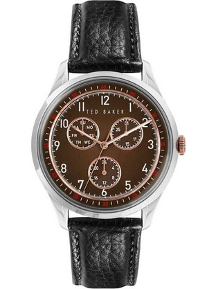 Ted Baker Ανδρικό Ρολόι με Μαύρο Δερμάτινο Λουράκι BKPDQS106