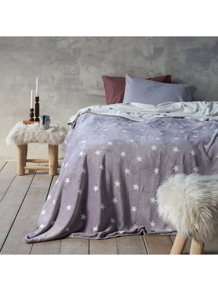 Κουβέρτα Fleece Υπέρδιπλη Stilla Nima Home Γκρι 220x240