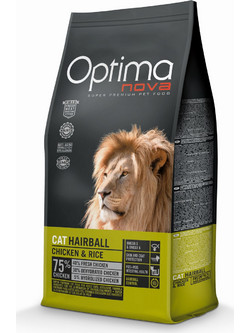 Optimanova Cat Hairball Chicken & Rice 2kg