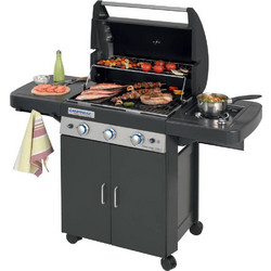 Campingaz 3 Series Classic LS Plus Black Ψησταριά Υγραερίου με 3 Εστίες και Πλαϊνό Μάτι 9.6kW Επιφάνειας 61x45cm 10-01445
