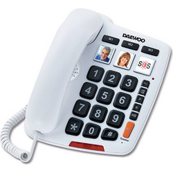 Daewoo DTC-760 Ενσύρματο Τηλέφωνο με Ανοιχτή Ακρόαση για Ηλικιωμένους Λευκό