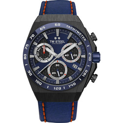 TW Steel Ανδρικό Ρολόι Χρονογράφος με Μπλε Δερμάτινο Λουράκι CE4072