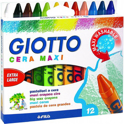 Giotto Cera Maxi Super Washable Κηρομπογιές Σετ 12τμχ