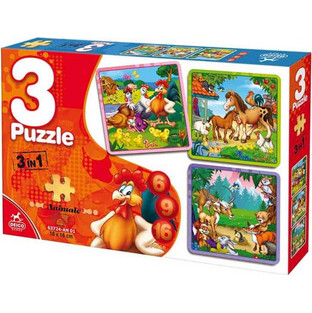 Παιδικό Puzzle Deico 3 in 1 6 + 9 + 16 Κομμάτια 63724AN01