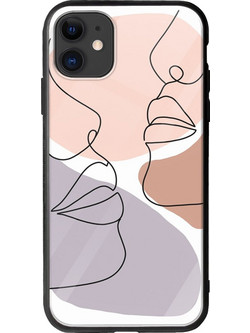 Θήκη Woman Face Line iPhone 11 Groove TPU (Tempered Glass και TPU)