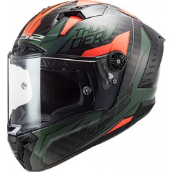 LS2 FF805 Thunder Chase Carbon Gloss Orange / Green Κράνος Μηχανής Full Face 1400gr