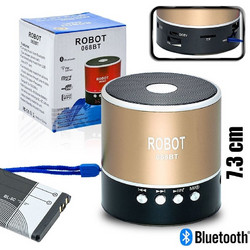 Robot 028U Ηχείο Bluetooth 3W με Ραδιόφωνο Χρυσό