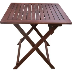 Τετράγωνο Τραπέζι Κήπου Easy Ξύλινο Πτυσσόμενο Καφέ 60x60cm Ε20090,9