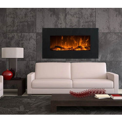 Glow Fire Neptun Black Ηλεκτρικό Τζάκι Τοίχου 1500W Μ84xΥ45xΒ14cm