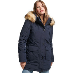Superdry Γυναικείο Μπουφάν Χειμωνιάτικο Softshell Μακρύ Navy Μπλε W5010978A-L6T