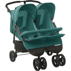 vidaXL Καρότσι για Δίδυμα Green 10246