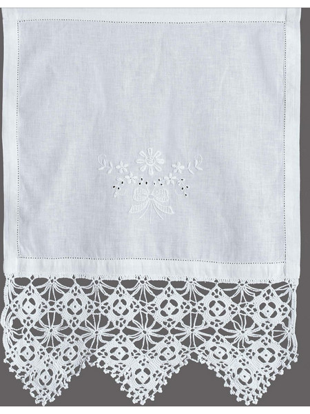 Silk Fashion Κουρτίνα Παραθύρου με Τούνελ & Δαντέλα 80x150 6748 Λευκό