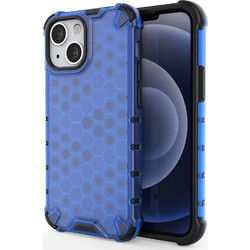Honeycomb Case armor cover with TPU Bumper for iPhone 13 mini blue