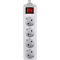 Πολύπριζο Lamtech (LAM023718) 1.5m, x4 με Διακόπτη - Λευκό LAM023718
