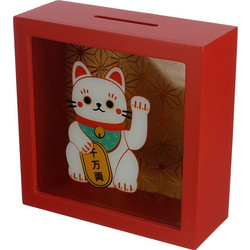 Κουμπαράς Maneki Neko Lucky Cat Window Money Box