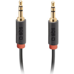 Καλώδιο Audio Stereo SBS Flat 1M M/M 3.5mm Jack - Μαύρο