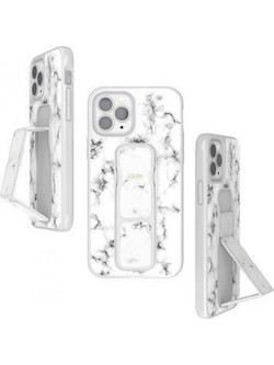 Θήκη κινητού Clckr Grip Phone Holder Ring For iPhone 12/12 Pro TPU Marble White