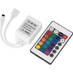 GloboStar 73403 Ασύρματος LED RGB Controller με Χειριστήριο IR DC 12-24V Max 144W