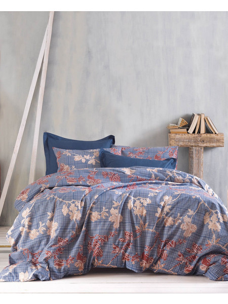 Σετ παπλωματοθήκη Υ/Δ (225X250) DOCA BLUE, RYTHMOS HOME