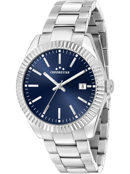 Chronostar Ανδρικό Ρολόι Χρονογράφος με Ασημί Μεταλλικό Μπρασελέ R3753312002