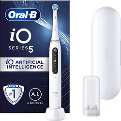 Oral-B iO Series 5 White Ηλεκτρική Οδοντόβουρτσα με Χρονομετρητή Αισθητήρα Πίεσης & Θήκη Ταξιδίου