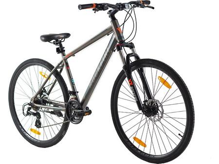 Cross Rockfire Urban Ποδήλατο Trekking 28" Αλουμινίου με 21 Ταχύτητες Γκρι