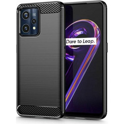 Tech-Protect Carbon Back Cover Σιλικόνης Μαύρο Realme 9 Pro+ Plus