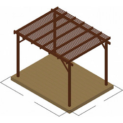 CE Ξύλινη Πέργκολα Με Περσίδες Οροφής 300x300cm (001036)