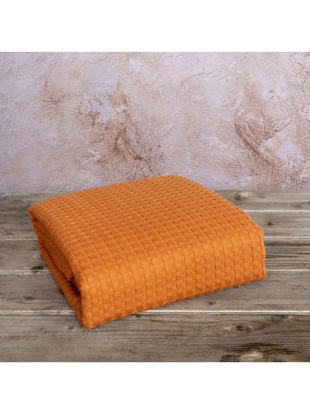 Κουβέρτα Πικέ Μονή Habit Deep Orange Nima Home Πορτοκαλί 160x240