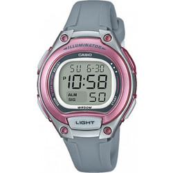 Casio Ψηφιακό Γυναικείο Ρολόι Χρονογράφος με Γκρι Καουτσούκ Λουράκι LW-203-8AVEF