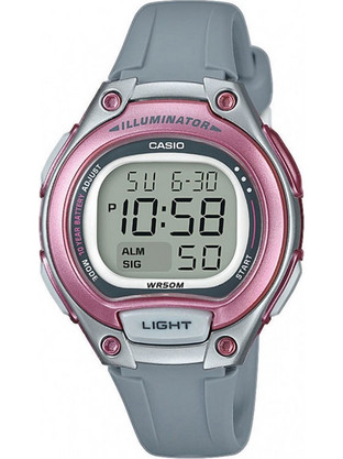 Casio Ψηφιακό Γυναικείο Ρολόι Χρονογράφος με Γκρι Καουτσούκ Λουράκι LW-203-8AVEF