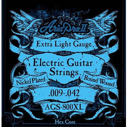 Aria AGS 800XL Σετ 6 Χορδές Ηλεκτρικής Κιθάρας Nickel Plated Steel 9-42" Custom Light Tension