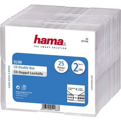 1x25 Hama CD Jewel Case Slim Double 51168