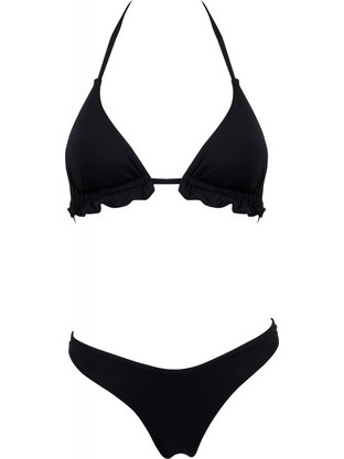 Gsecret Bikini Set Τριγωνάκι με Ενίσχυση Brazil Μαύρο L2206-19890