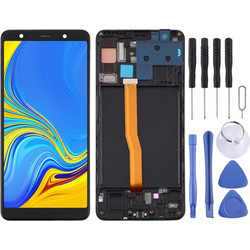 TFT LCD Screen for Samsung Galaxy A7 (2018) / SM-A750F Digitizer Full Assembly with Frame (Black) (OEM)