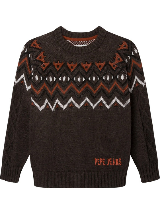 Pepe Jeans Παιδικό Πουλόβερ Μακρυμάνικο Σοκολατί PB701142-856