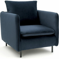 La Redoute Πολυθρόνα Βελούδινη Μπλε Ivete 3614853635103