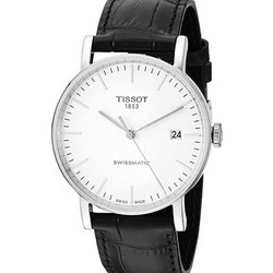 Tissot Everytime Ανδρικό Ρολόι Αυτόματο με Μαύρο Δερμάτινο Λουράκι T109.407.16.031.00