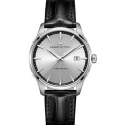 Hamilton Jazzmaster Ανδρικό Ρολόι με Ασημί Δερμάτινο Λουράκι H32451751