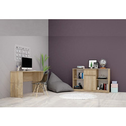 Diommi Apolo2 Γραφείο Ξύλινο με Βιβλιοθήκη 122x120x79cm 33-203