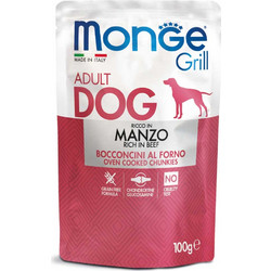 Monge Adult Pouch Grill Beef 100gr