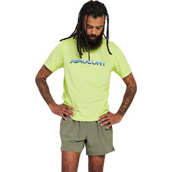 Saucony 80 Stopwatch Graphic Short Sleeve Ανδρικό Αθλητικό T-Shirt Πράσινο SAM800280-ACLH
