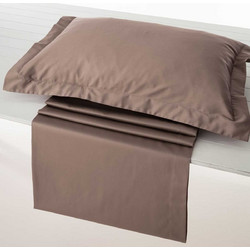Vesta Σεντόνι King Size Βαμβακοσατέν με Λάστιχο 180x200+40 Athena 302 Brown