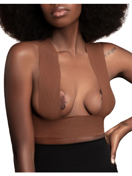 BYE-BRA - BODY TAPE 5 M X 6.5 CM + 3 PAIRS OF NIPPLE COVERS BROWN