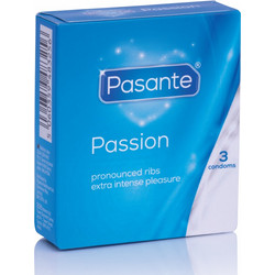 Pasante Ribbed Προφυλακτικά με Ραβδώσεις & Λιπαντικό 3τμχ