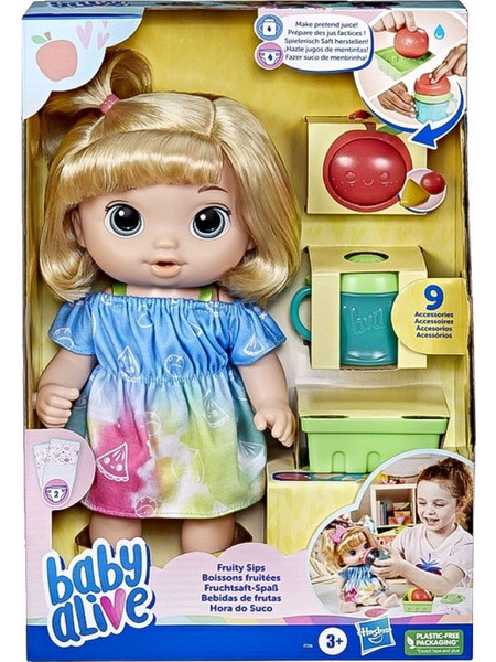 Hasbro Baby Alive Fruity Sips Apple Ξανθιά Κούκλα